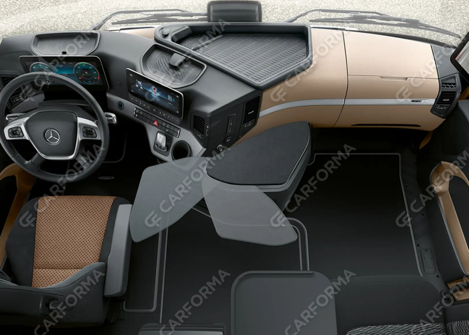 Ворсовые коврики на Mercedes Actros MP4 MP5 тягач GigaSpace 2011&nbsp;-&nbsp;2026 в Улан-Удэ